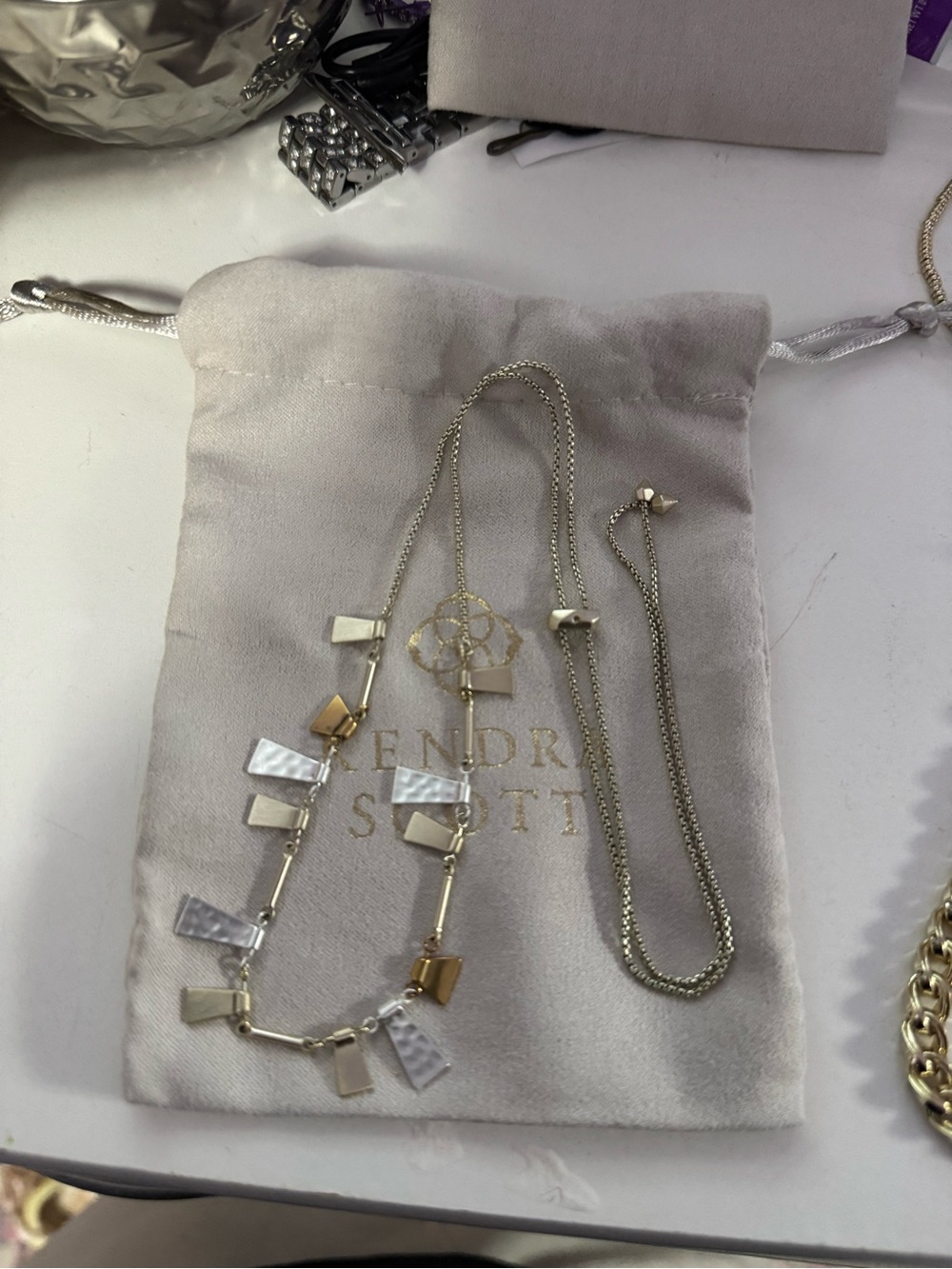 Kendra Scott mixed metal adjustable strand necklace